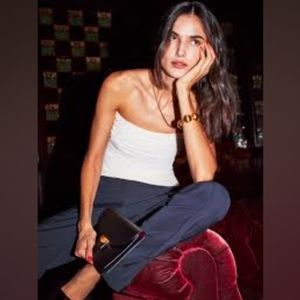 Reformation ruched velvet tube top